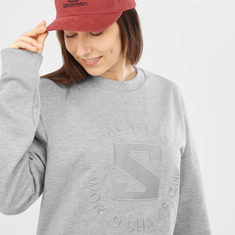 Dámské Mikiny Salomon Outlife Logo Summer Heather Šedé | CZ 91TGONA